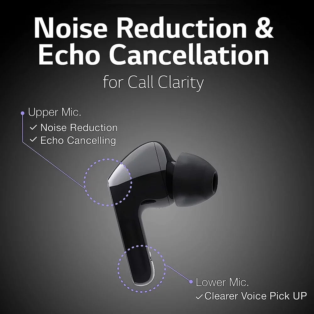 Wireless Wireless Dual Box Sound, Black Work/Home FN5W and True Compatible, Open Free for Bluetooth Earbuds with - Noise Android Meridian Office, TONE Microphone LG iPhone Reduction, Charging