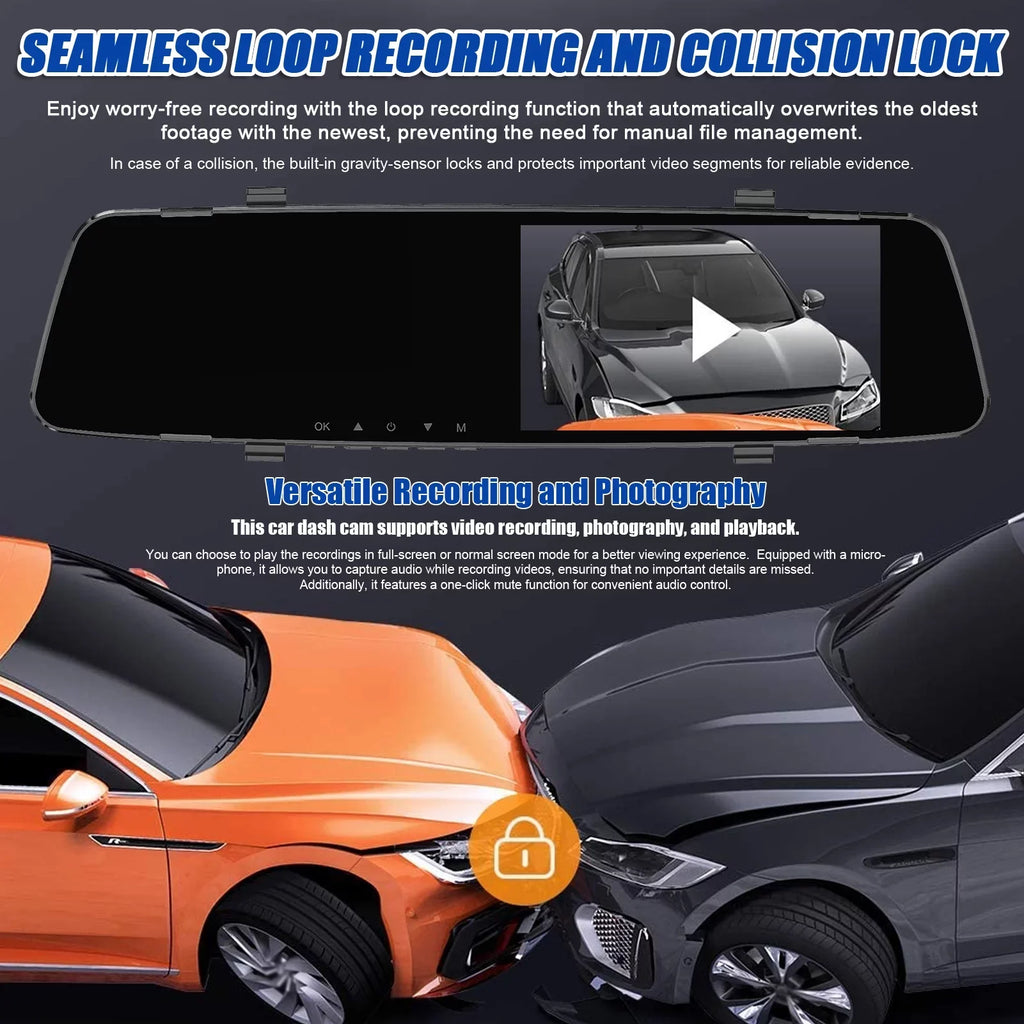 Dash Screen Reverse Rear Rear Camera 4.3 4 Dazzduo Camera Dual Camera,Camera 4.3 Screen Dash Radars Dual Inch Dash 1080P Rear Support DVR Reco Inch Cam Rear Radars Radars Dash Inch Reverse