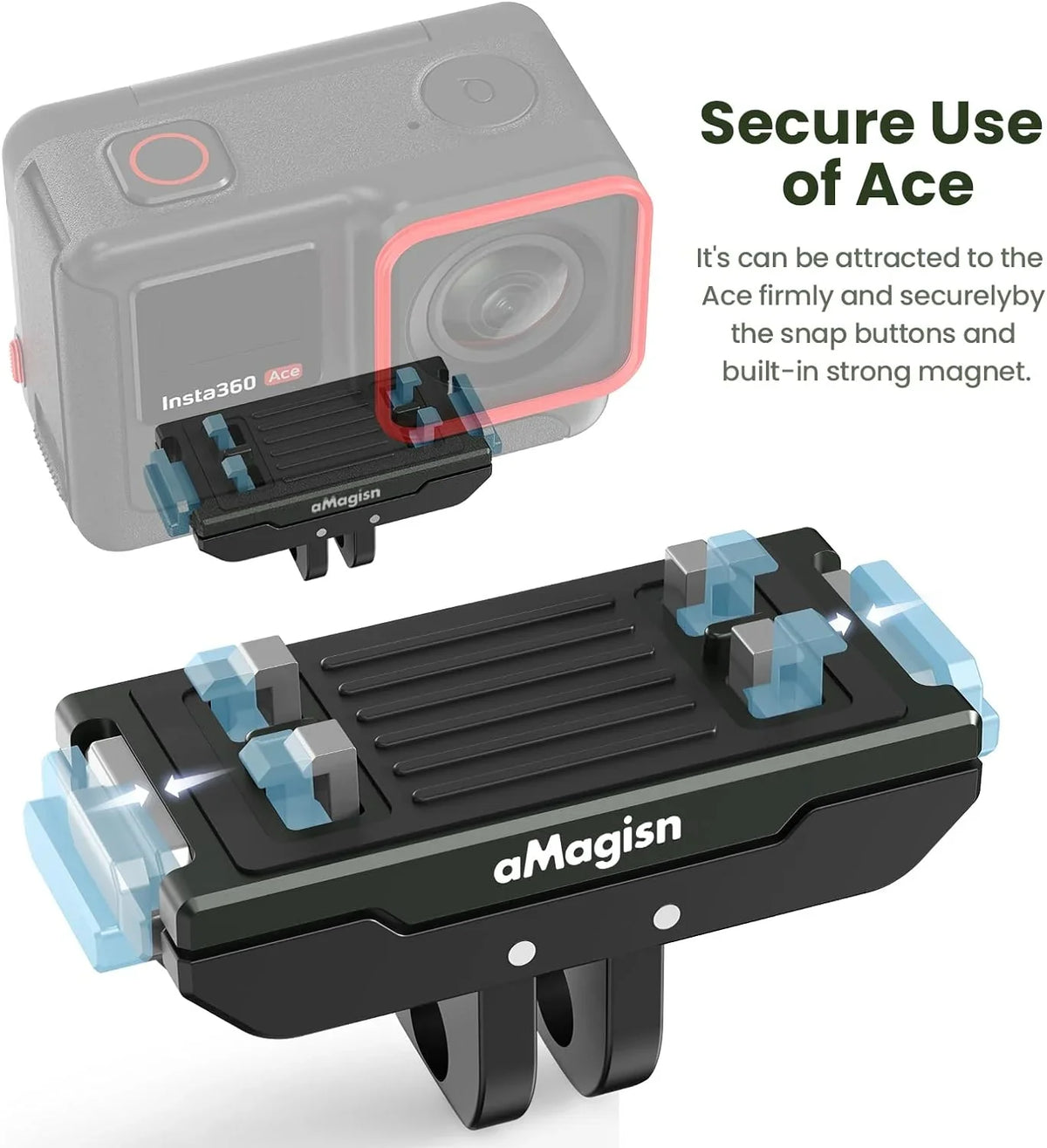 Pro and Pro Insta360 for Mount, Insta360 Prong Release Ace 1/4 Mount Thread Magnetic Ace GAEKOL / Snap-On Mount Quick 2 Ace Insta360