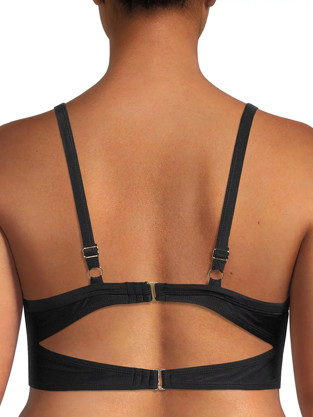 Front Twist Top + Nicole BLACK Bikini Waist Bottom Hi Miller Shirred S 2Pc