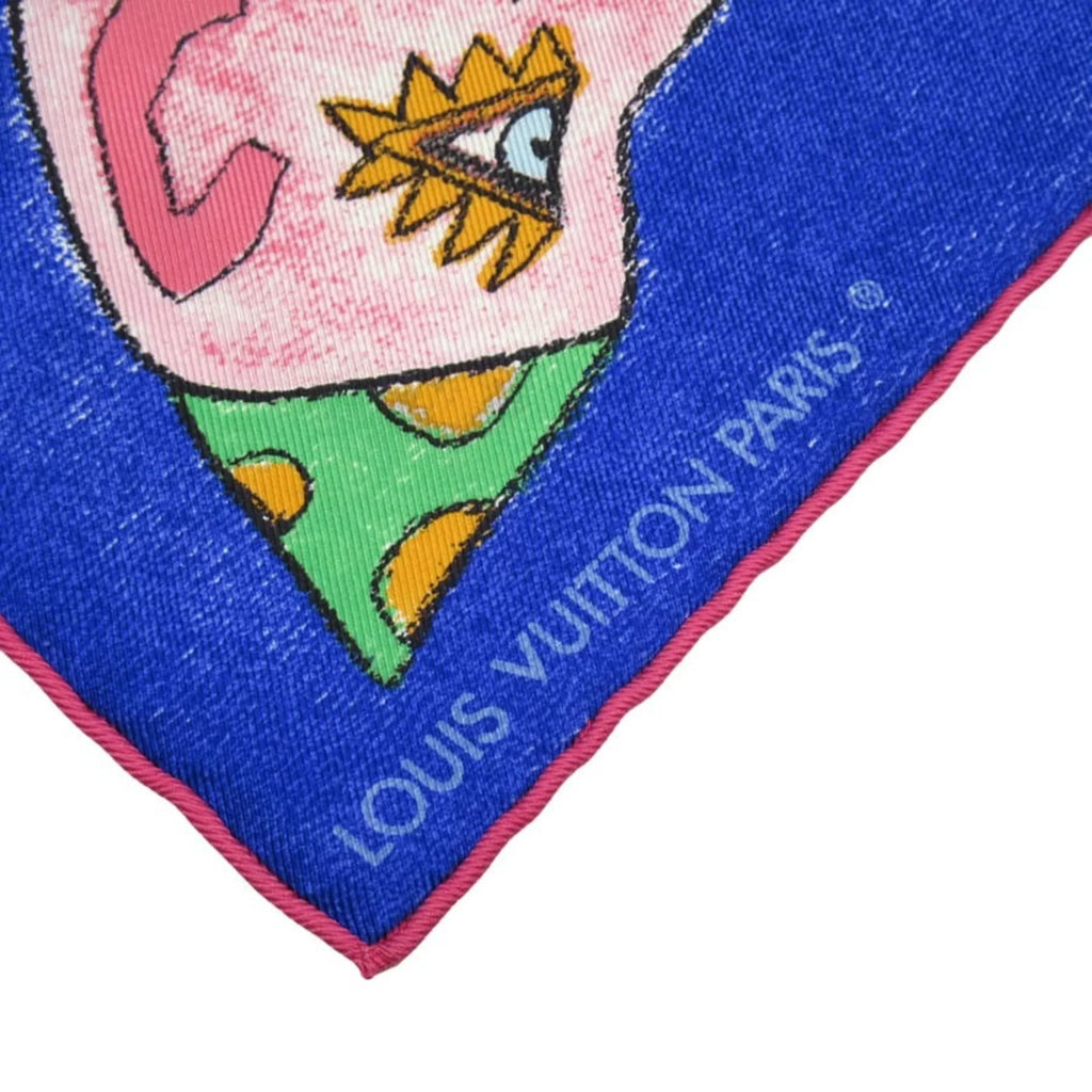 Vuitton Pre-Owned Estimated William (Good) Silk Blue Scarf Louis Wilson