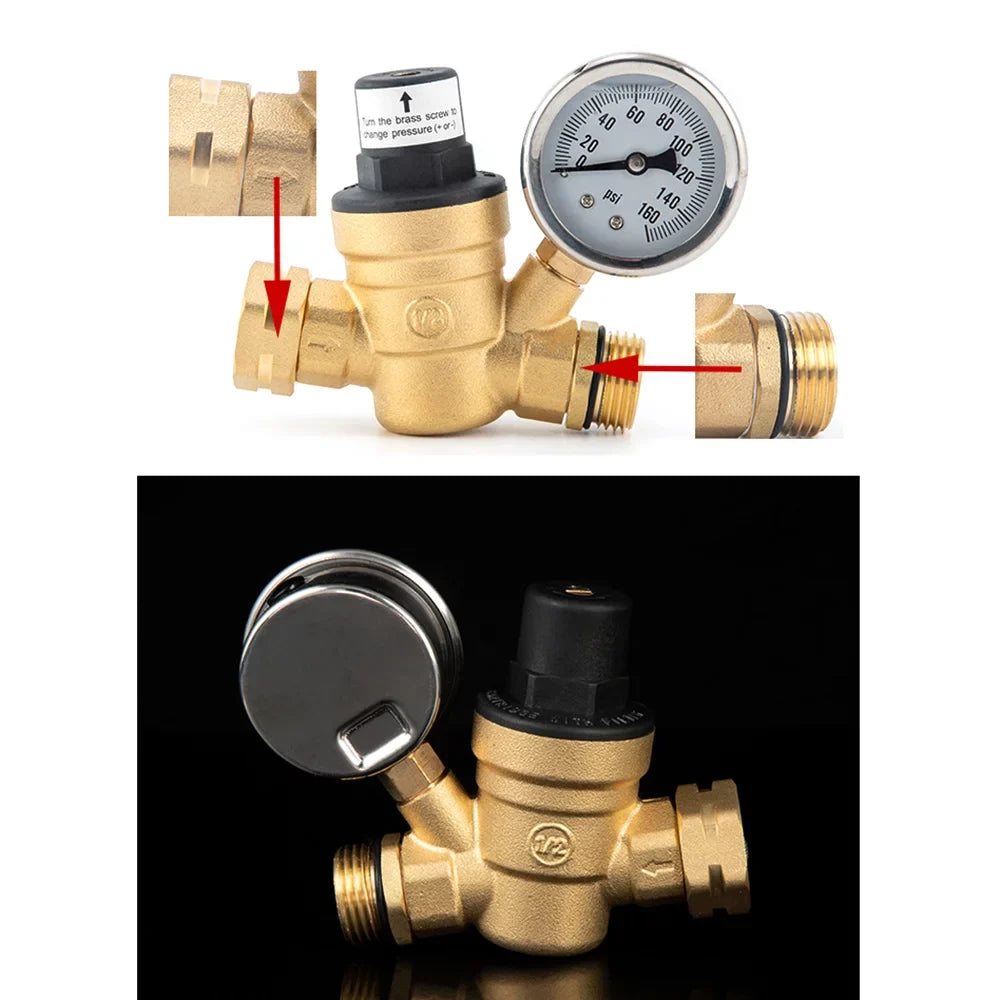 Brass Brass Inlet Filter Inlet Screened With Huiop Water Water Andoer Valve,Reducer 0-160psi Inlet Brass And Screened And Valve 0-160psi And 0-160psi Adjustable -free With -free Valve Pressure