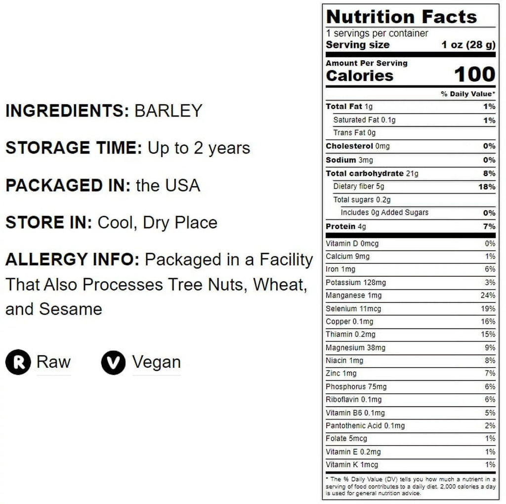 Hulled Pounds Vegan Food to 10 — Live — by Raw, Barley,