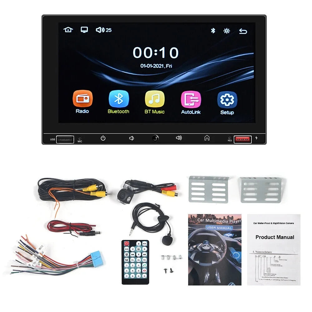 Apple AUX HD 7" Charge Player Bluetooth - Wired Screen Auto Android Stereo Onemayship MP5 & Fast System Carplay Mirror Link Car