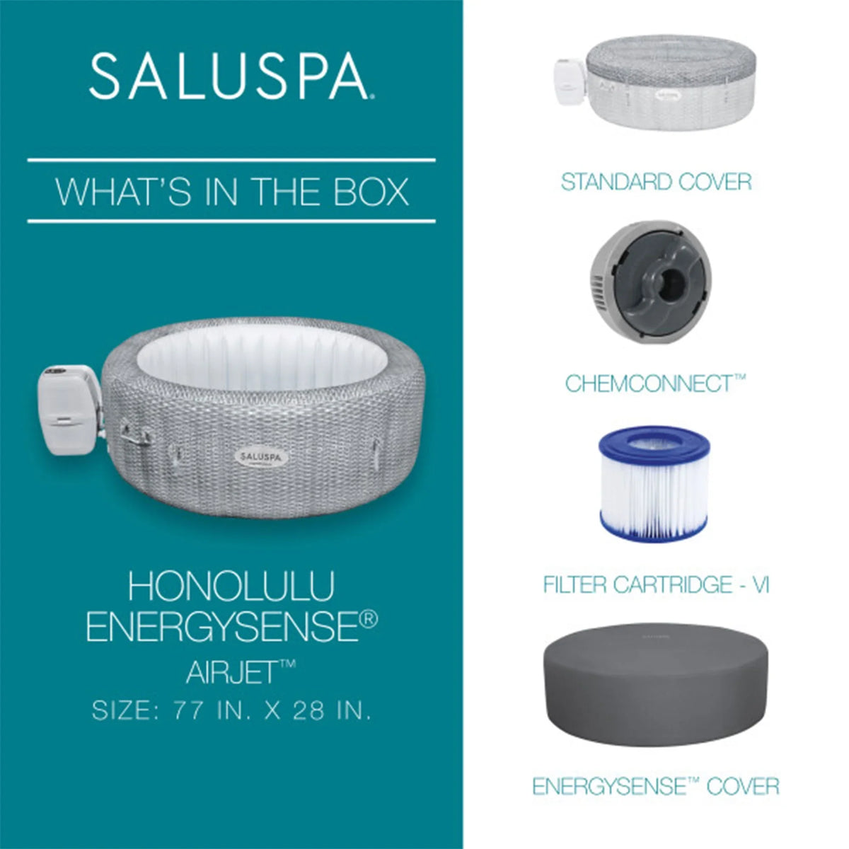 AirJet Tub Hot Seat 4-Pack with Honolulu Coleman SaluSpa Bestway Spa