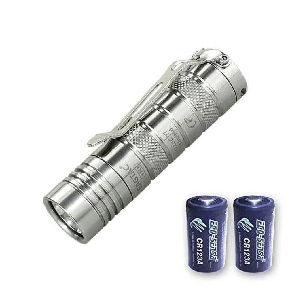 with Flashlight Ti RCR123A D25C -520 EAGTAC Clicky and USB Rechargeable Battery XP-L Portable Charger Lumens