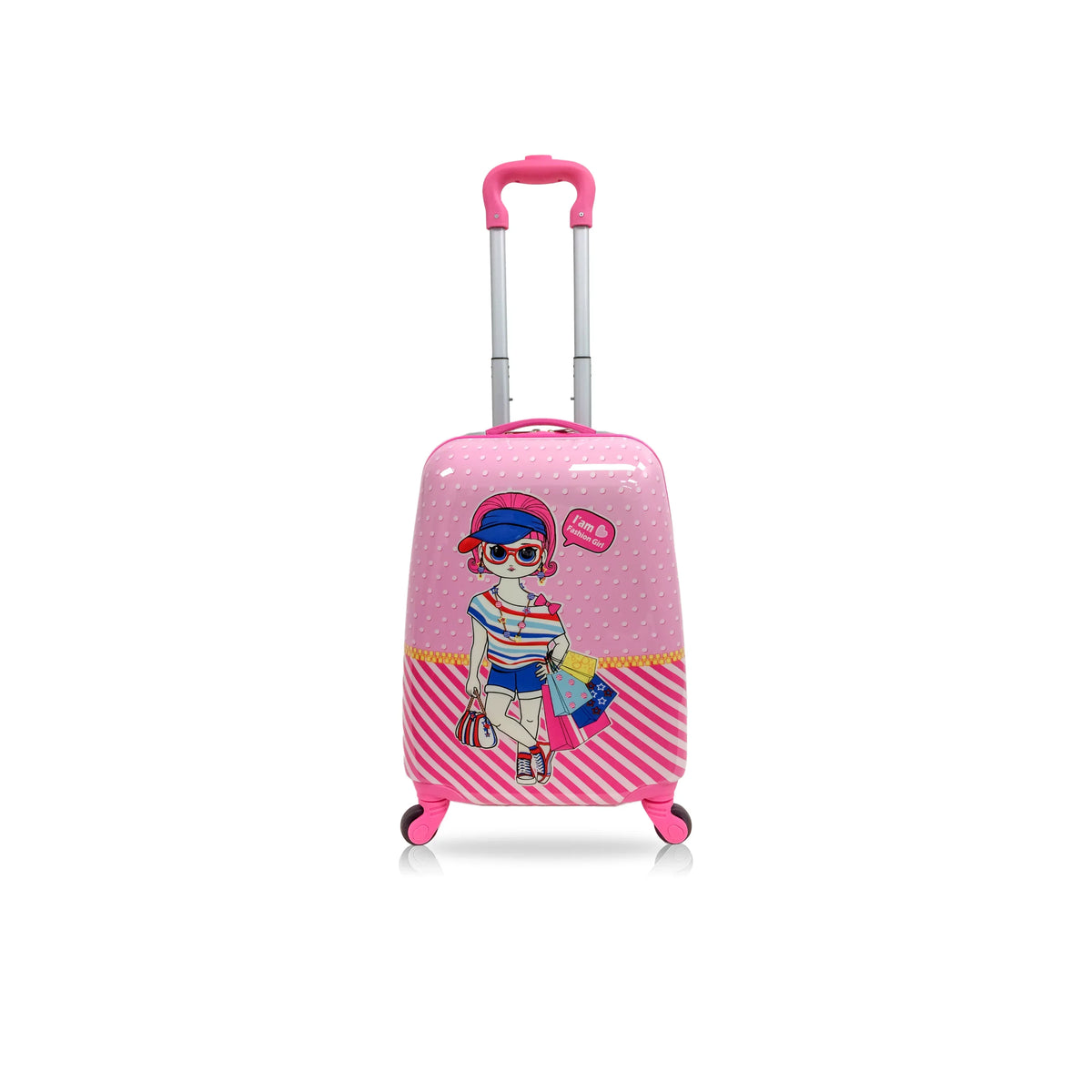 Fashion Kids Kids 18" Hardside with Suitcase Lightweight Tucci Girl Kids-Cute Luggage for Wheels