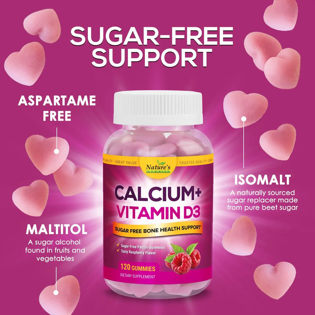 Vitamin - Health Bone - Bone Flavor Nutrition IU 400 Immune Supplement, Calcium Plus Gummies Support, Chews Strength & Berry D3, Gummy Non-GMO, Calcium 120 Supports Chewable Sugar Bites Free