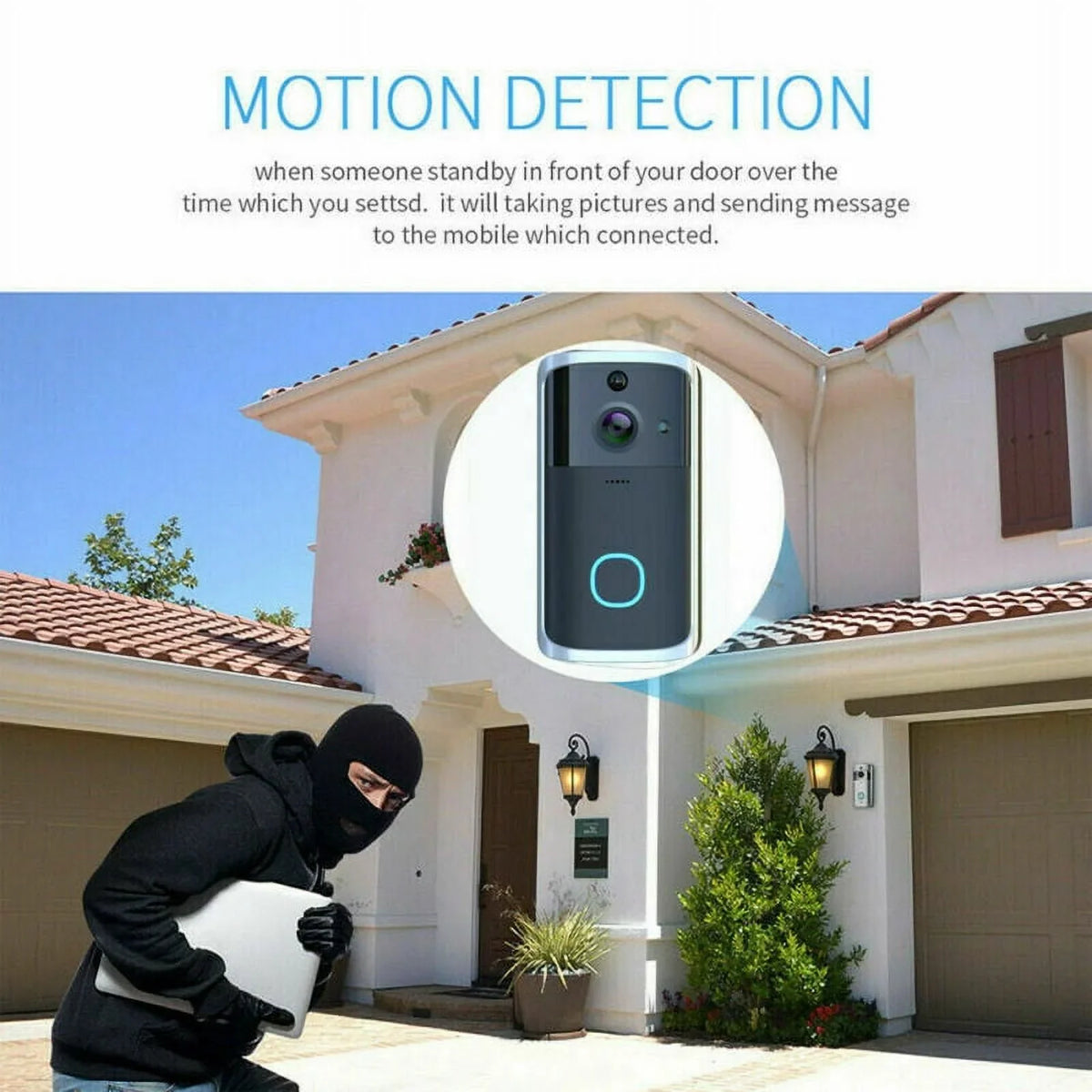 Automation Door Home Homekit Security Video WiFi Smart Smart Intercom Wireless Doorbell Visual Module-Black Phone Bell Camera Ring