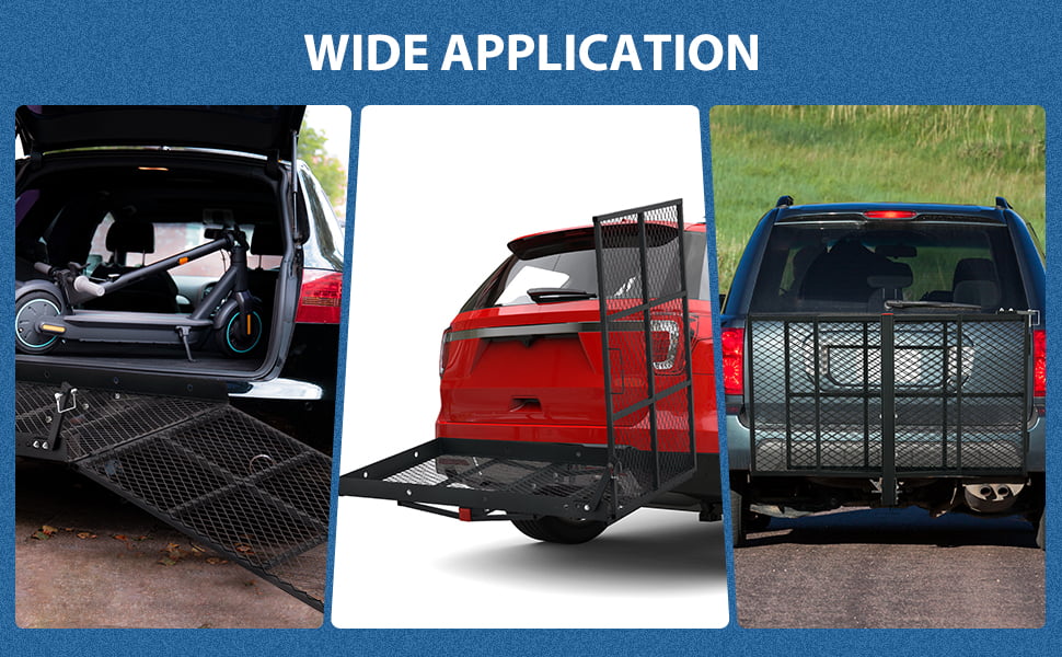 w/Loading Cargo Wheel Carrier Ramp Scooter Chair Mobility Hitch Trailer Carrier