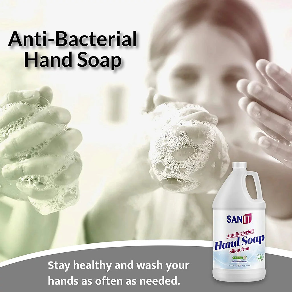 Coconut USA, Advanced - Liquid Wash Hand Silky - Natural Moisturizing Soap Made Aloe Antibacterial - 1 All Vera Refill Clean Tea, in Oil Gel with and White Hand Formula Sanit Gallon