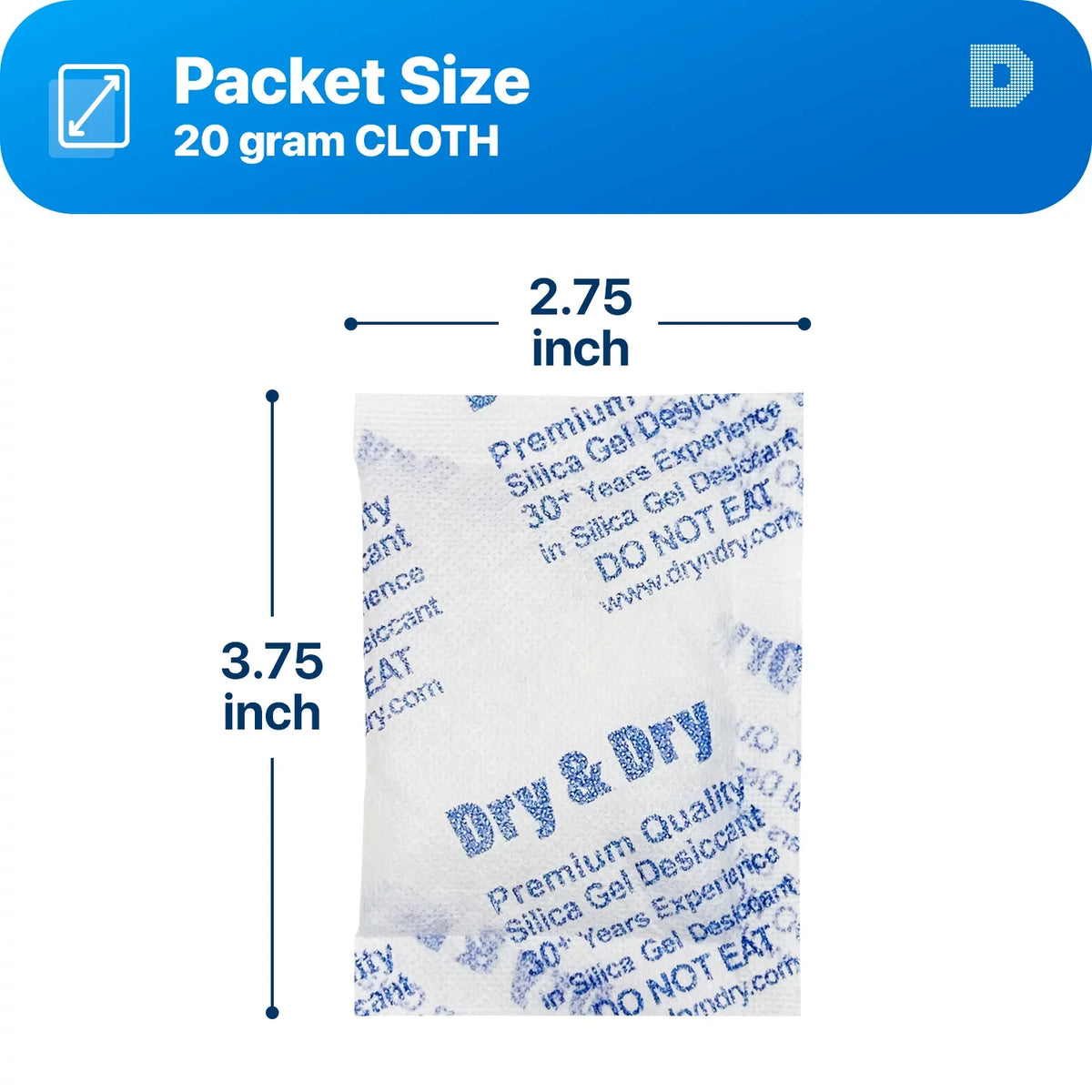 Silica "Dry Gram - Dehumidifiers Premium Gel Dry" Packs] & Fabric Packets [100 20 Rechargeable Desiccant