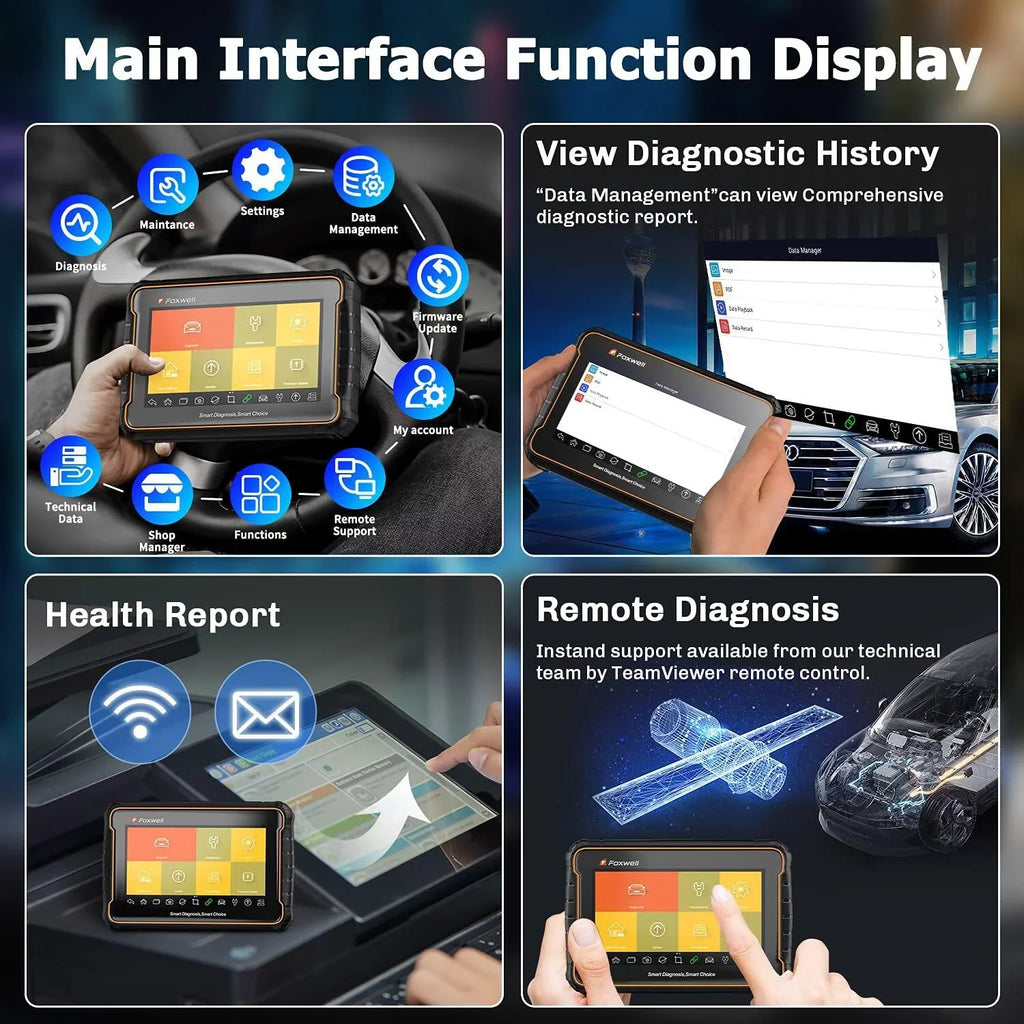 Scanner Diagnostic OBD2 Tool Scanner Advanced Automotive Services Scan Code All OBD Analyzer System Auto Car Functions EOBD Automotive Full OBD FOXWELL 24 Reset OBDII Check, Tool Reader GT60
