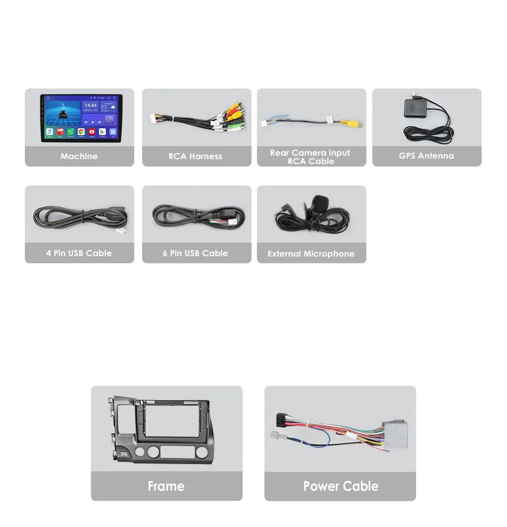& Navi Camera Auto 2+32GB FM Carplay Support Radio IPS 2006-2011 for GPS 10.1 Stereo Backup Car 1280*720 Civic Touchscreen 12 Android Honda inches Car Android BT