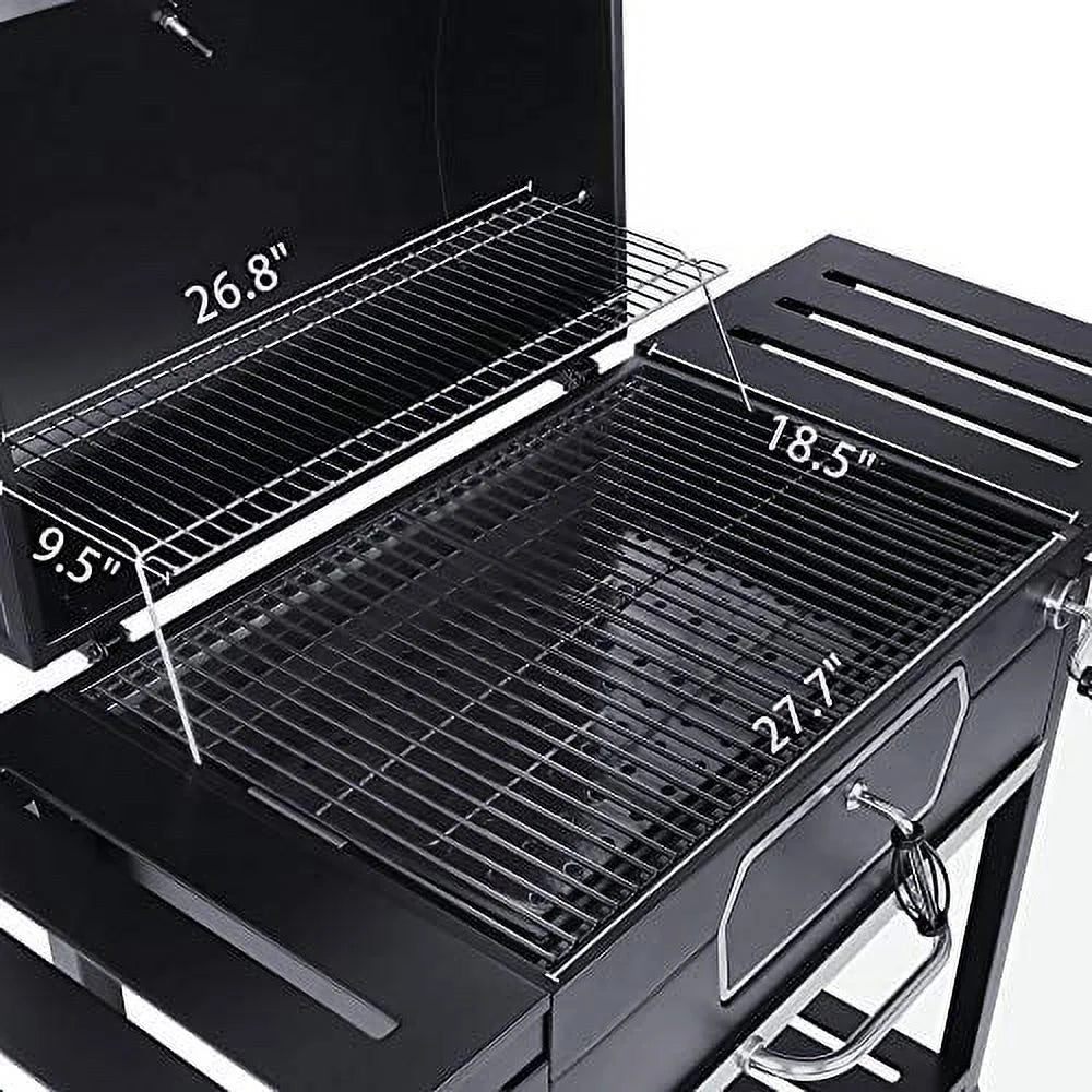 Smoker Charcoal Large 30-Inch CD2030AN Backyard Gourmet BBQ Grill, Cooking, Camping Royal Black, Picnic Deluxe Patio