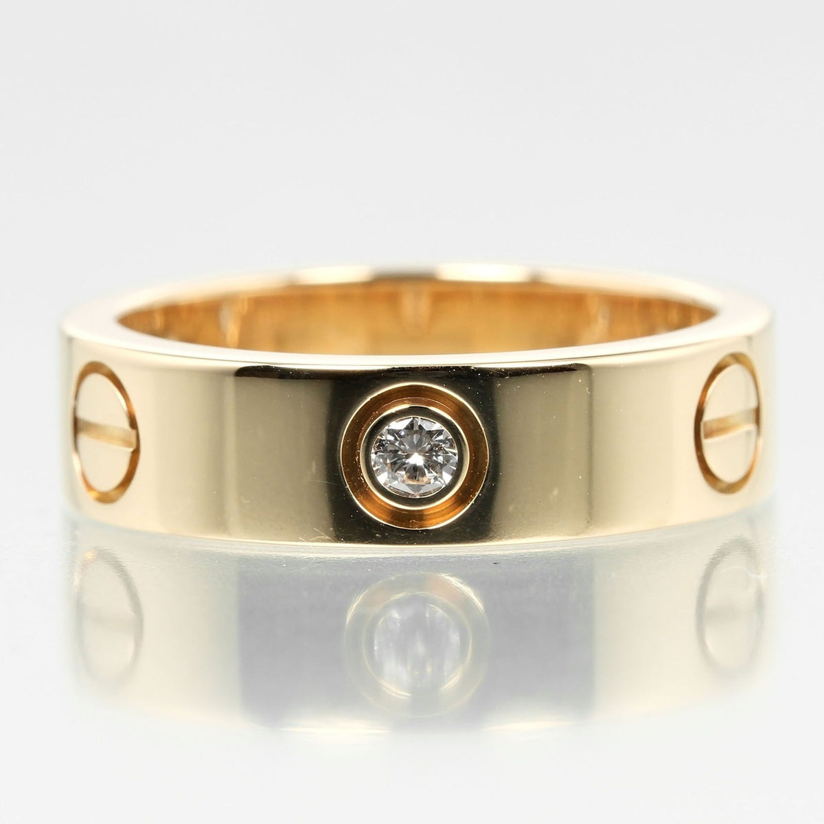 yellow gold, size Pre-Owned 8.67g, half ring, 15 Love approx. diamond, (Good) K18 I132124019 3P, Cartier