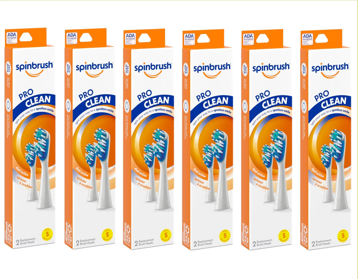 Each Heads Hammer Spinbrush Arm - & in Soft 2 Brush Clean Replacement Pro 6 Pack