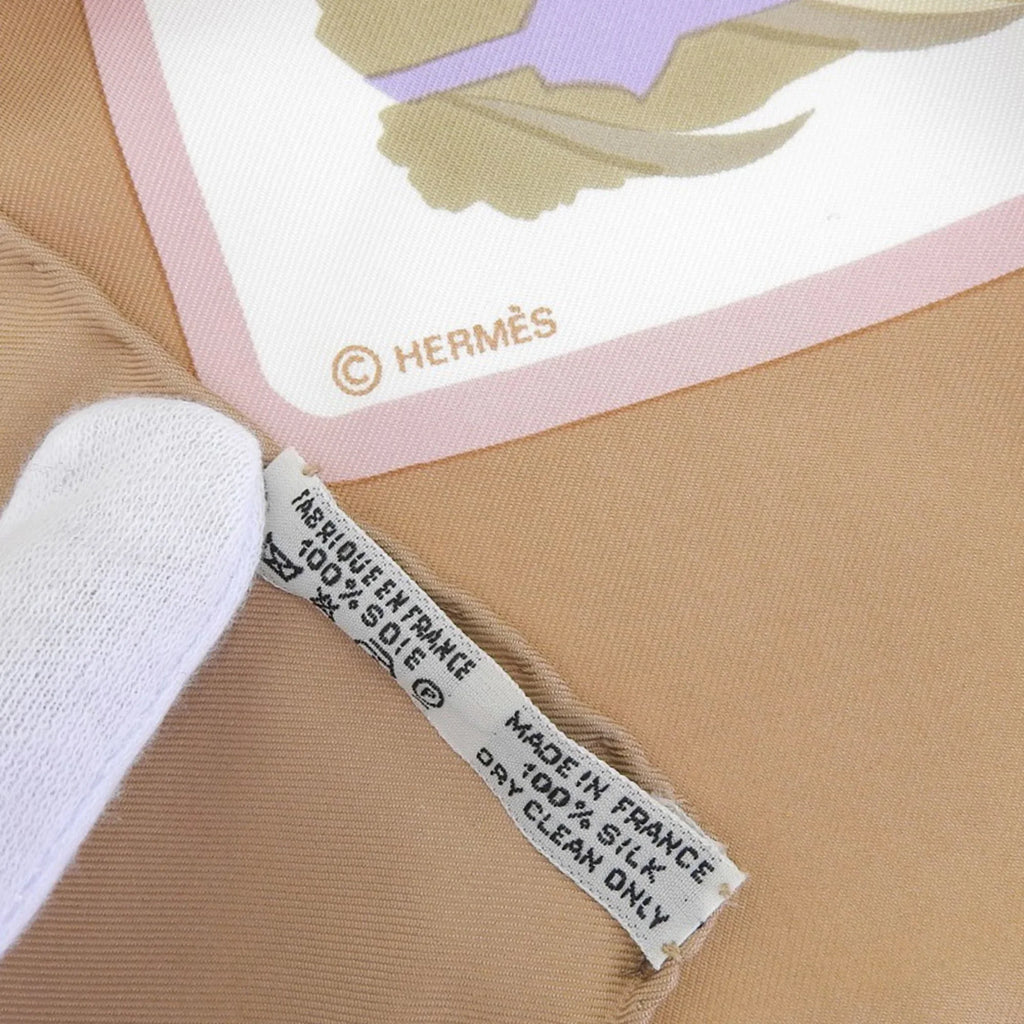 Mallard HERMES COLS Pre-Owned Hermes Scarf Muffler Kare90 Silk Orange VERTS (Good)