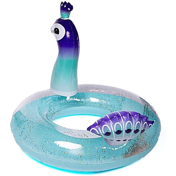 Game Peacock 48 Fun Float with Fast Decorative Inch for Malai Water Glitter Beach Swim Toys Kids Party Lounge Valves Inflatable Pool Raft Floaties | Designed