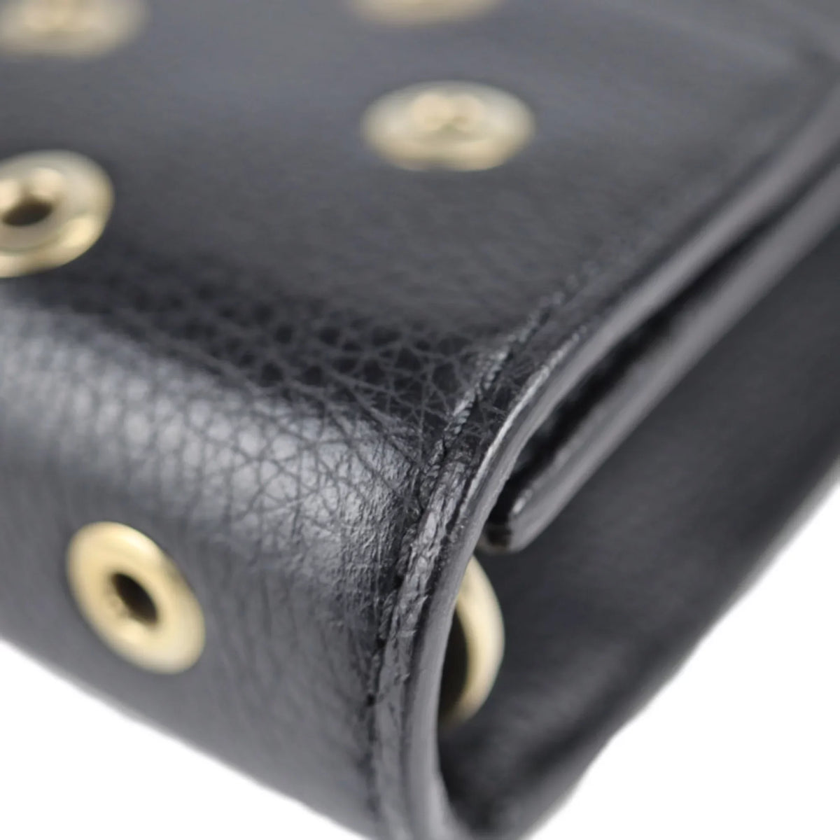 punching RED Pre-Owned leather REDValentino gold metal black fittings Valentino second VALENTINO clutch eyelet wristlet (Good) bag red