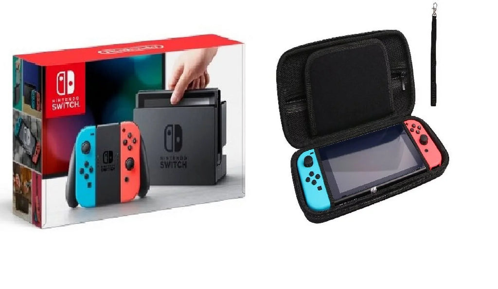 Console Blue Joy-Con Red Nintendo Gaming and Neon Neon with Switch