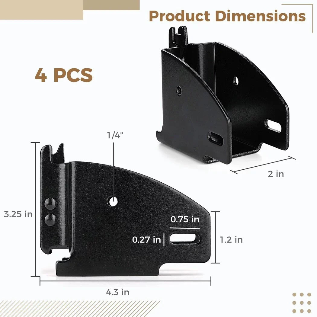 Accessories, Fittings, Cargo Beam Trailers, E Cargo Storage Trucks, Lumber Track Wood Wood Vans E for Brackets Track Socket Beam Down Tie RVs, 4PCS Brackets,