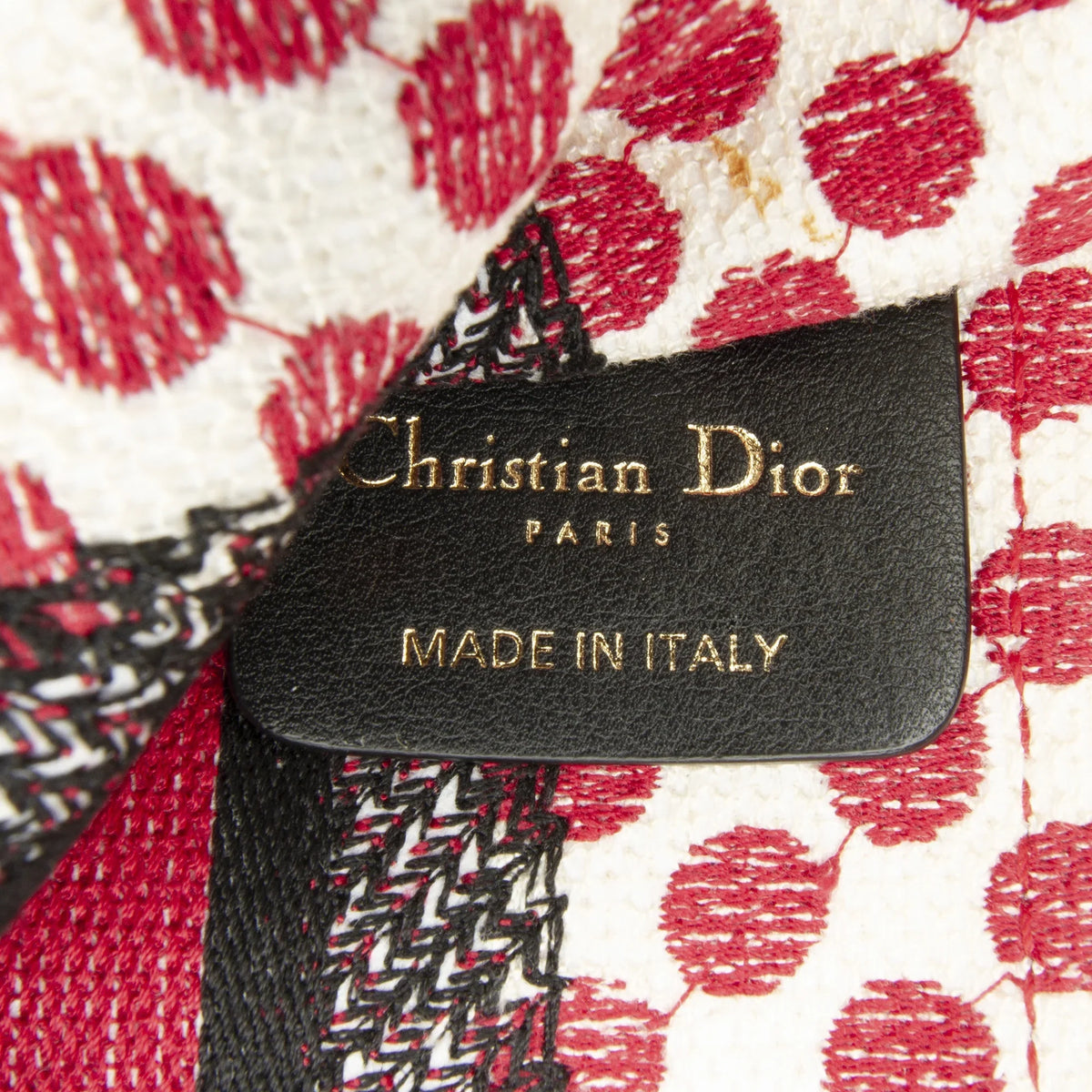 Mini Book Fabric Bag Canvas Pre-Owned Tote Tote Red (Good) Unisex Dior Authenticated Dioramour