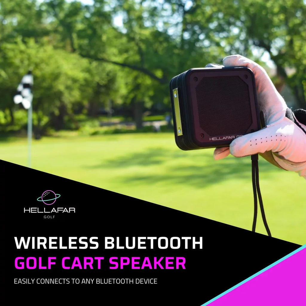 Magnetic Golf Waterproof, Speaker - IPX7 Golf System, Cart Mounting Black Bluetooth Hellafar Speaker,