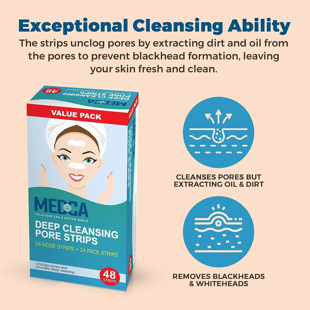 Strips 48 Cleansing Pore Cleansers Sensitive Facial Combo MEDca Strips Pack, Deep
