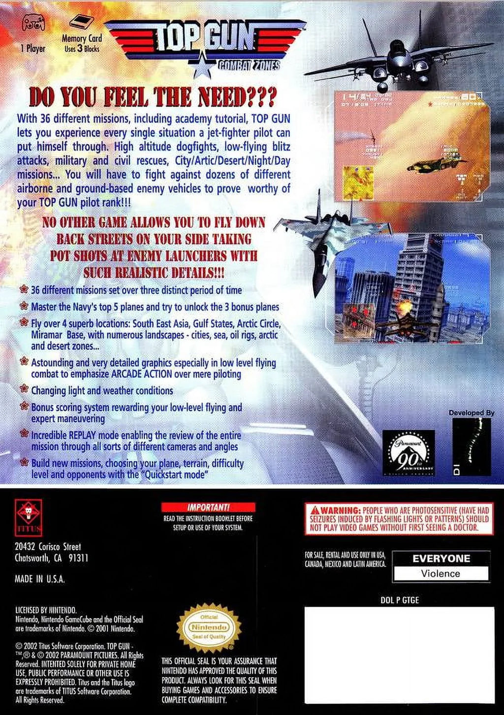 Item Zones Gun Combat Box Gamecube Top and