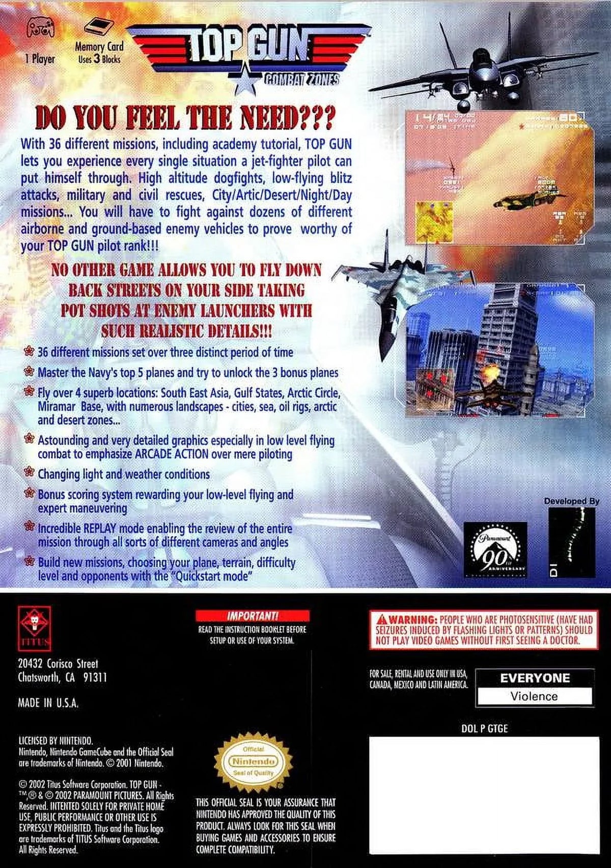 Item Zones Gun Combat Box Gamecube Top and