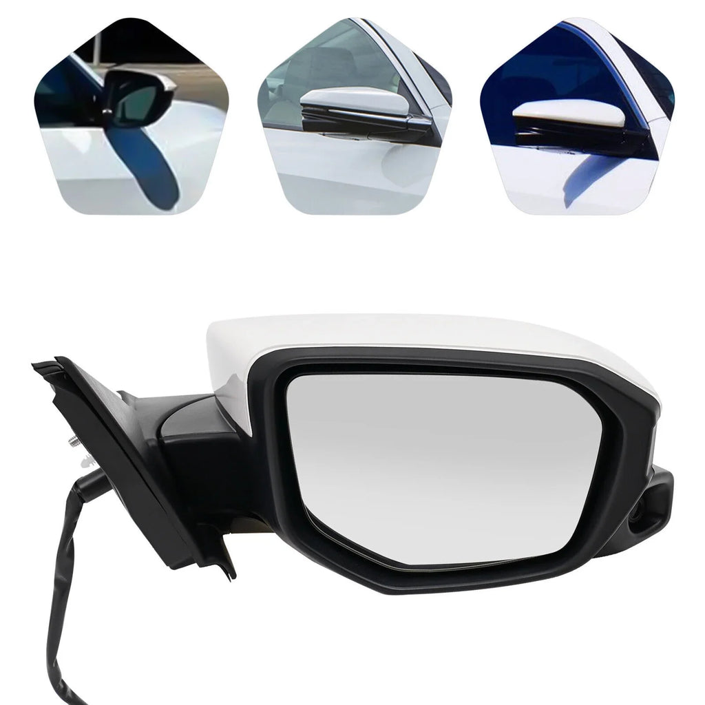 Sedan Side Heated Right Fit Camera Civic White Mirror 2016-2020 Power Honda View