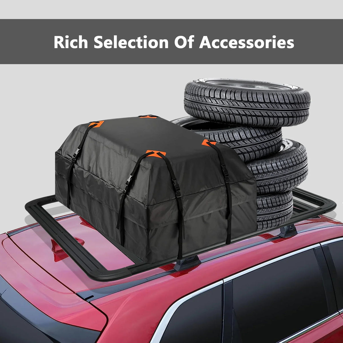 Cargo 660lbs Universal SUV Roof Max Fits System Cars Aluminum Car Platform, for Load, Carrier Black Rooftop Truck 67"x52"