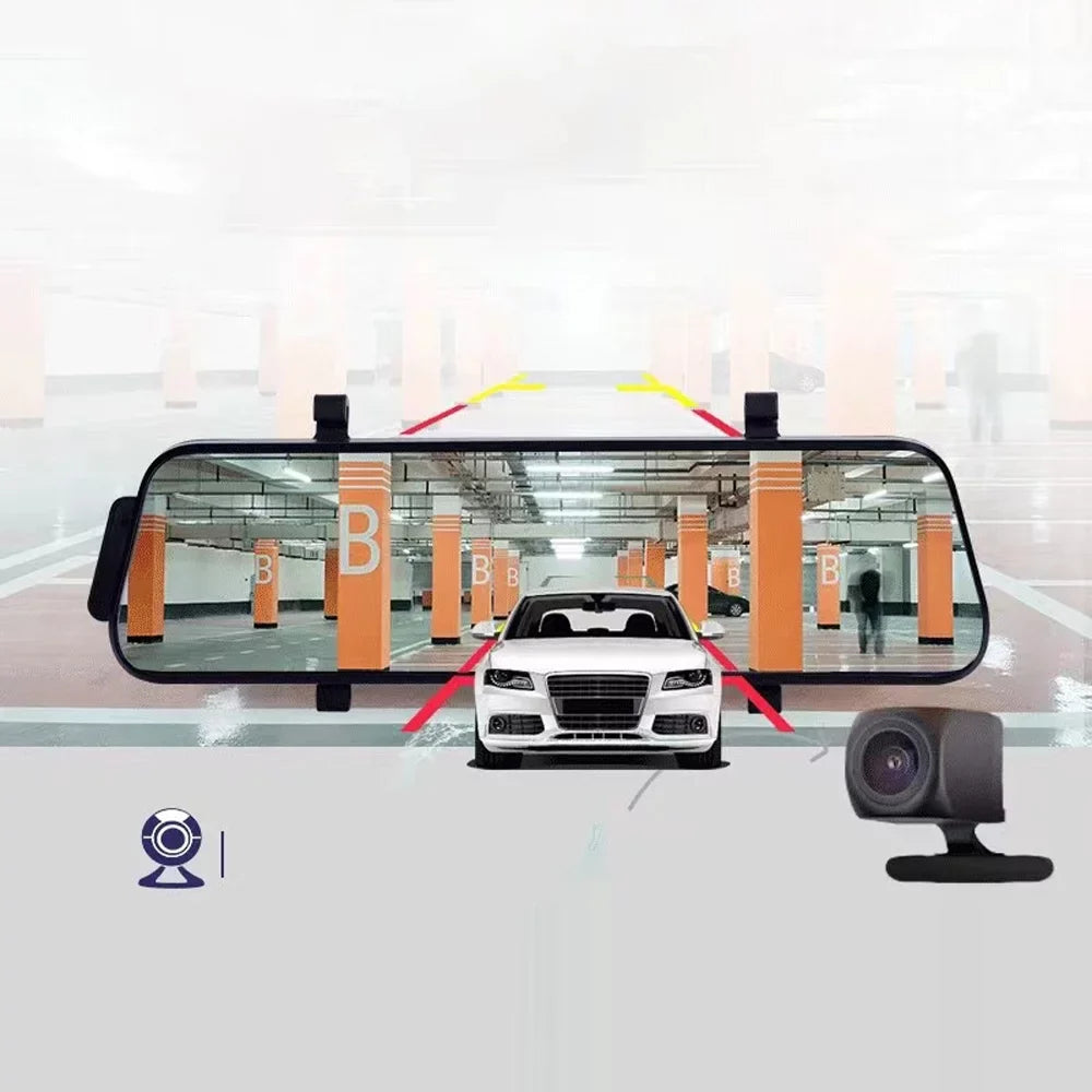 Aibecy Touchscreen Night-Vision Clear 170° Wide Driving Parking 1080P Support Re Loop Detection Monitor Rear with Inch & Motion 9.66 Dash Recorder Dual Locking Collision DVR Angle Recording Front