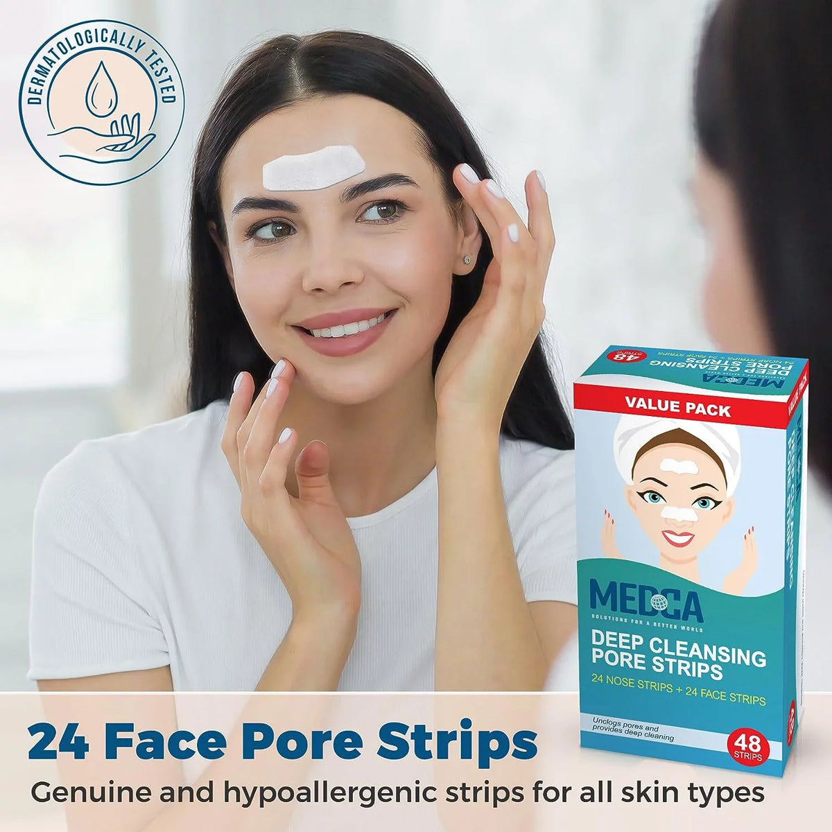 Strips 48 Cleansing Pore Cleansers Sensitive Facial Combo MEDca Strips Pack, Deep