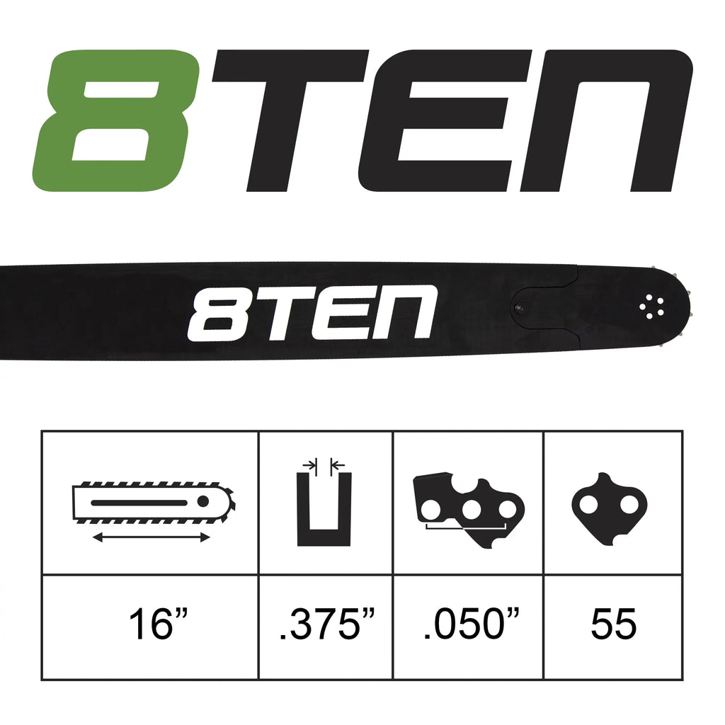 8TEN inch .375 16 09 160SDEA074 250 Bar Chainsaw for 2 Guide 017 180 170 MS Chains Stihl 010 91VXL055G 251 MK1002915 .050 and