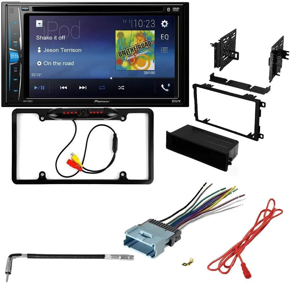Alero Bluetooth Backup Kit Din Pioneer and 2001-2004 Bundle Oldsmobile for / with Touchscreen, Stereo KIT2408 Double Multimedia Camera, Car DVD Installation Kit Dash -