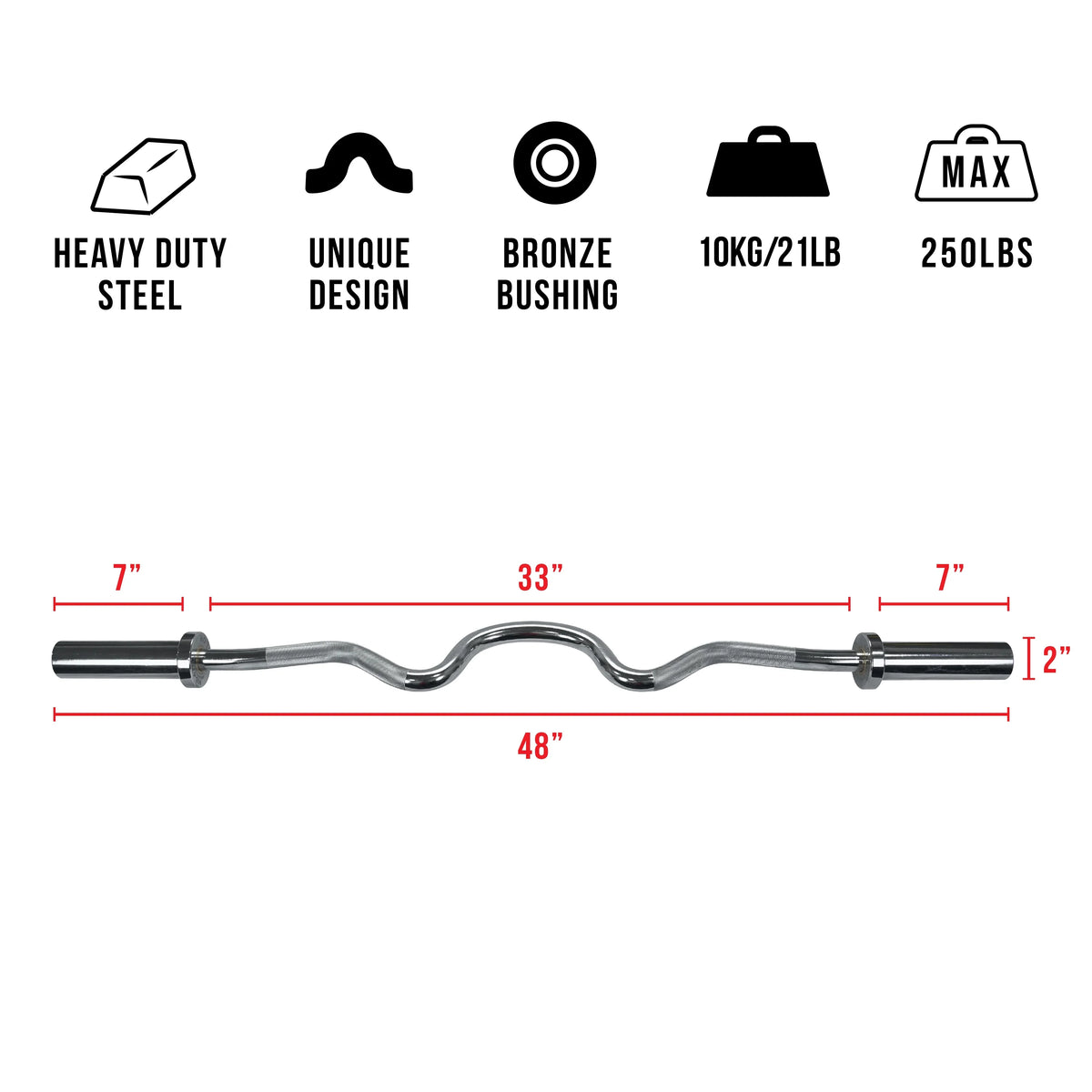 and Streel Valor Hand 47" Bar Arm Workout -28mm Fitness Body Curls EZ for Curl Grip Upper Triceps Knurled