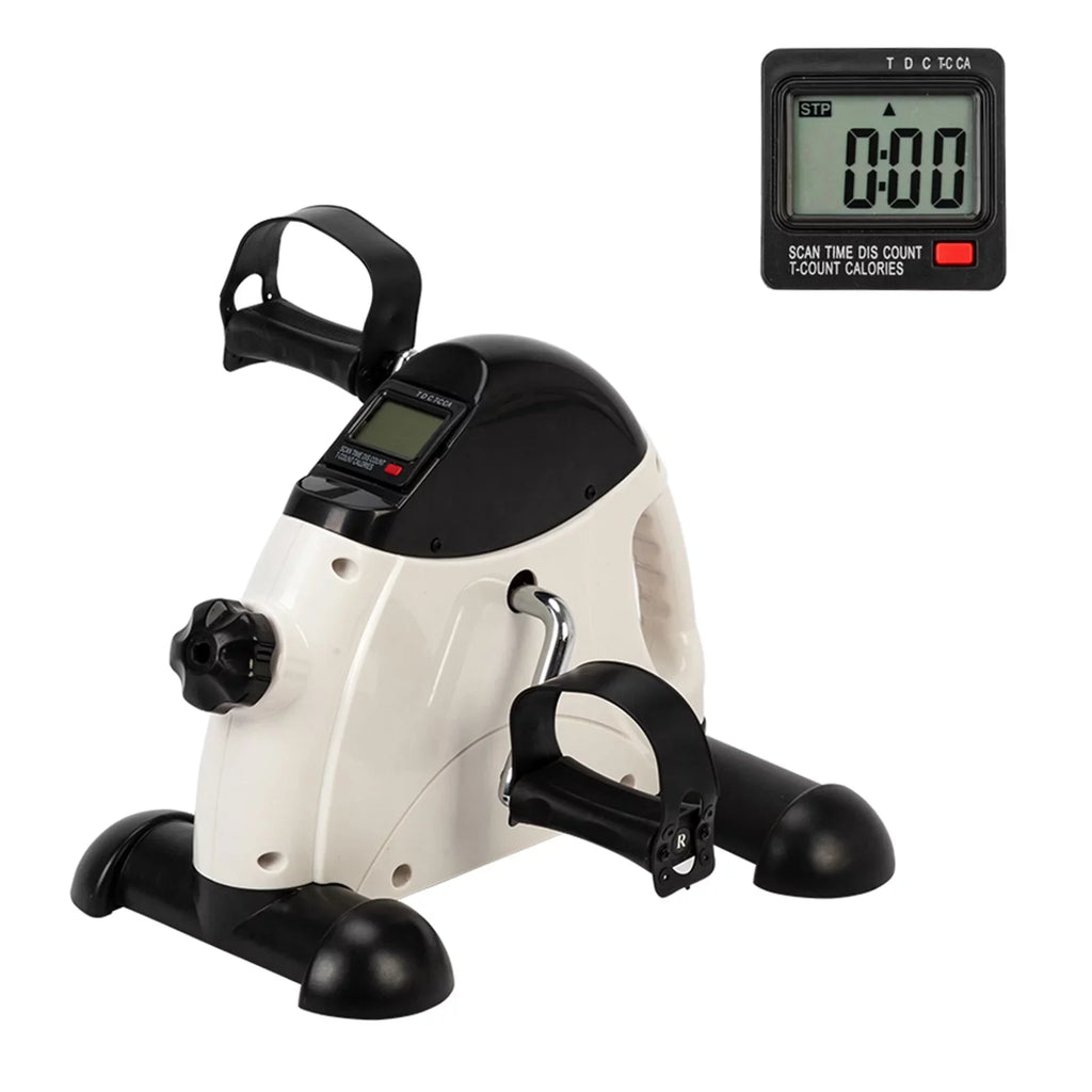 Portable Exercise Black Trainer Mini Bike & and White Use Feet Hands Home