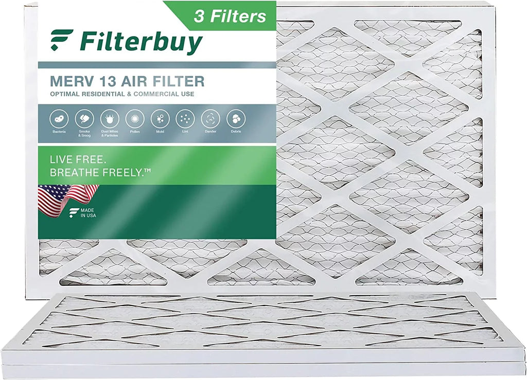 Air 20x36x1 Pleated Furnace (3-Pack) HVAC 13 Filterbuy MERV Filters AC