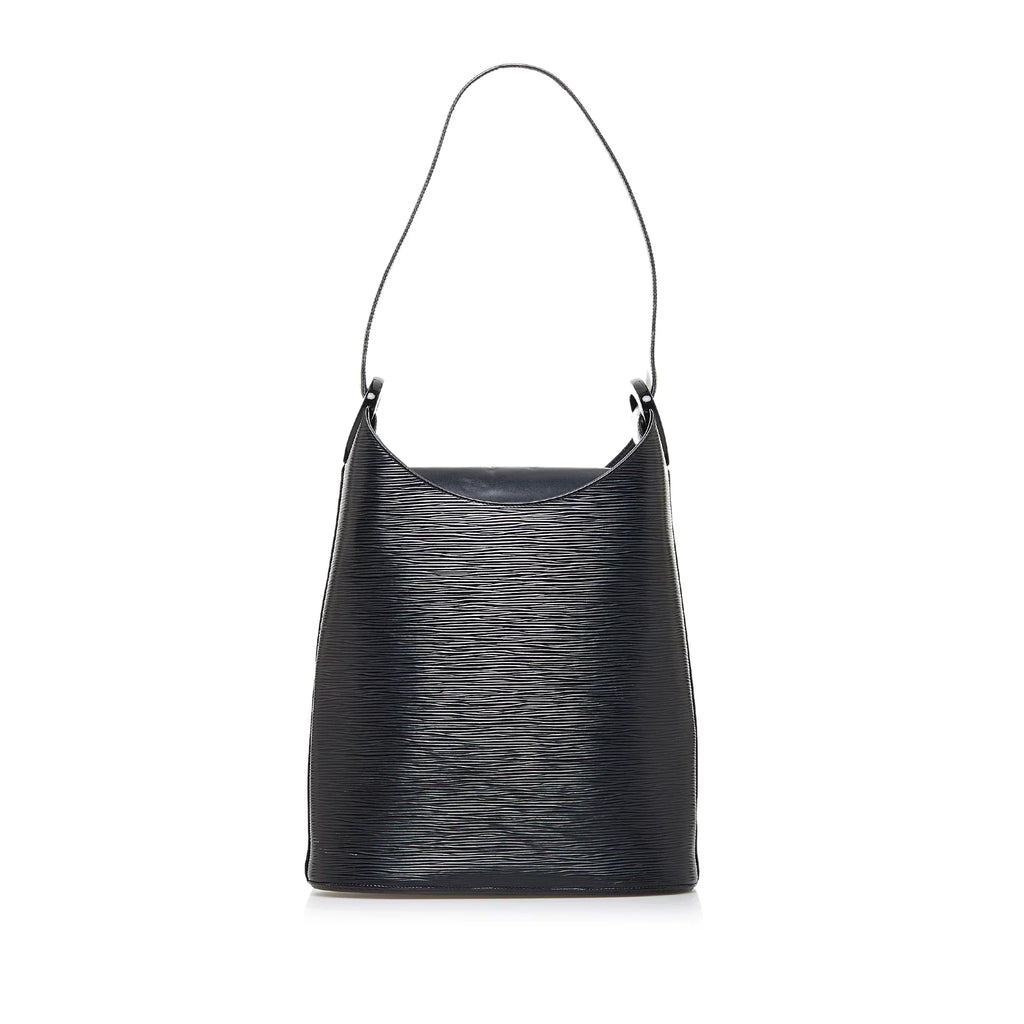 Epi Verseau Authenticated Unisex Pre-Owned Vuitton Bag Sac Louis Leather Shoulder (Fair) Black