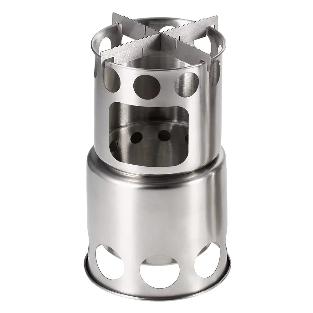 Combo Stove Portable Cooking Wood Burning Arealer Backpacking Set Fishing and Hiking Camping for Stove Pot