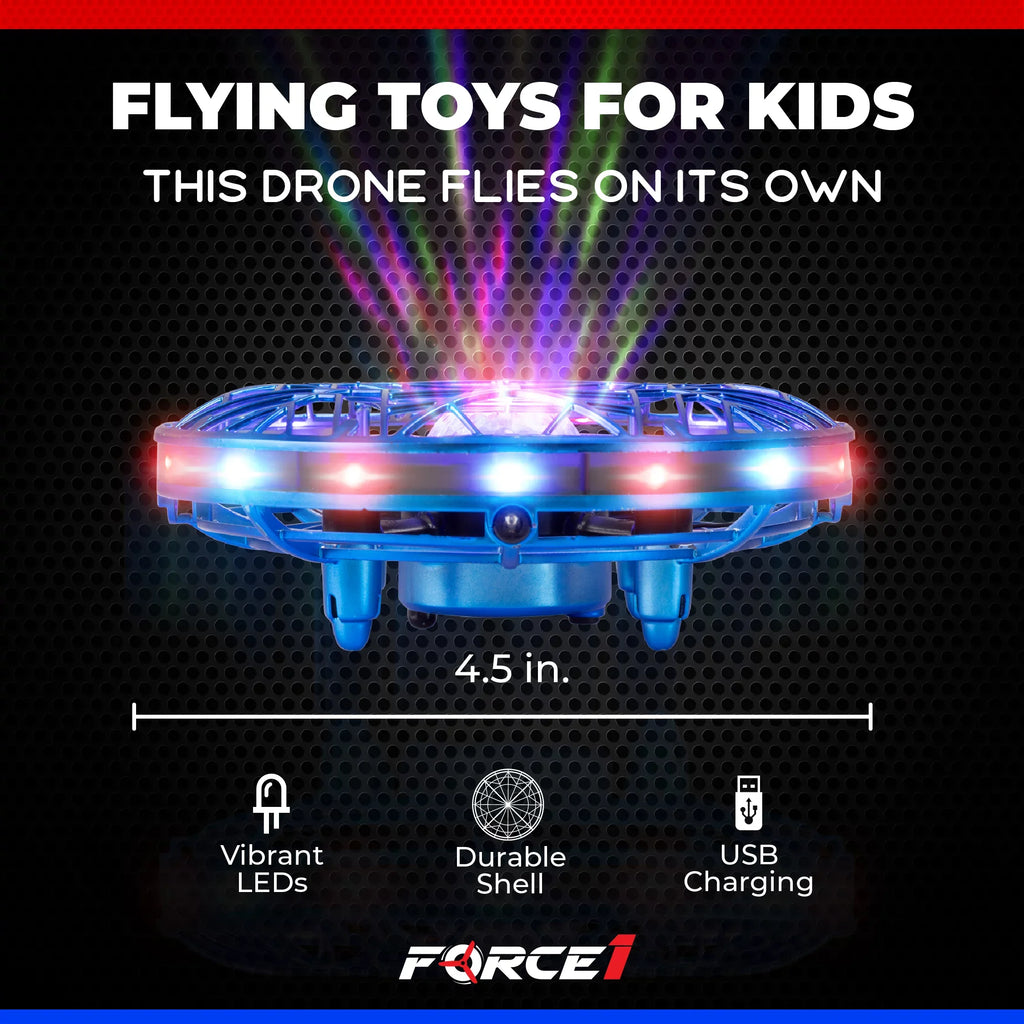 Drone Scoot Controlled Mini Aerial Projector Force1 LED Pro Light Drone with (Blue) Hand