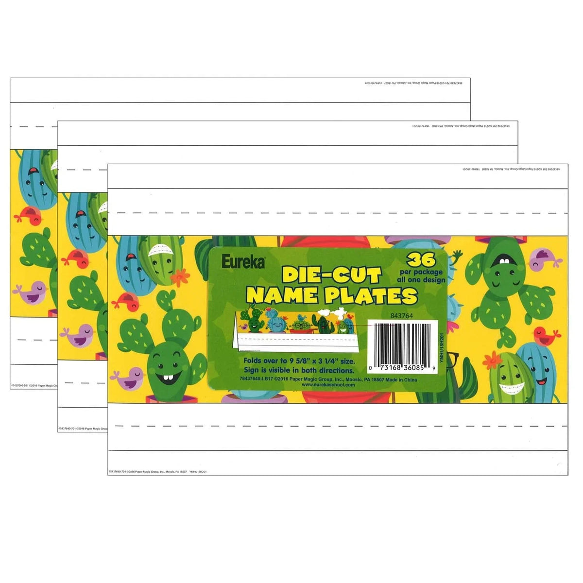 Tented Eureka A Bunch 3 Plates, Pack, Die Sharp 36 Per Cut Name Packs
