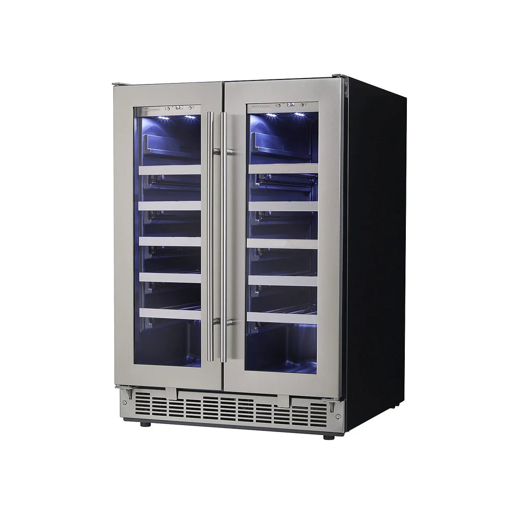 Dual-Zone Napa 24\" French DWC047D1BSSPR Door Wine Cooler Danby