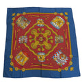 Carre HERMES Scarf (Good) Tambour TAMBOURS x LES Muffler Hermes Taiko Blue Pre-Owned Red 90