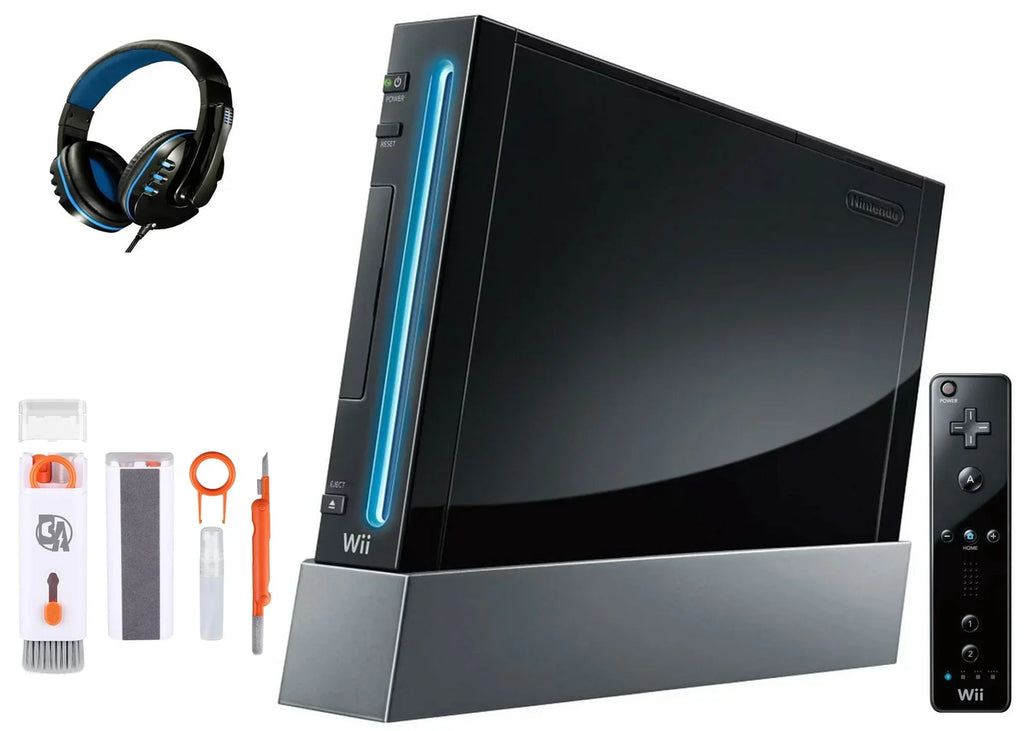 Bundle Kit Wii BOLT + Cleaning New AXTION Console Like Gaming Nintendo Headset Black