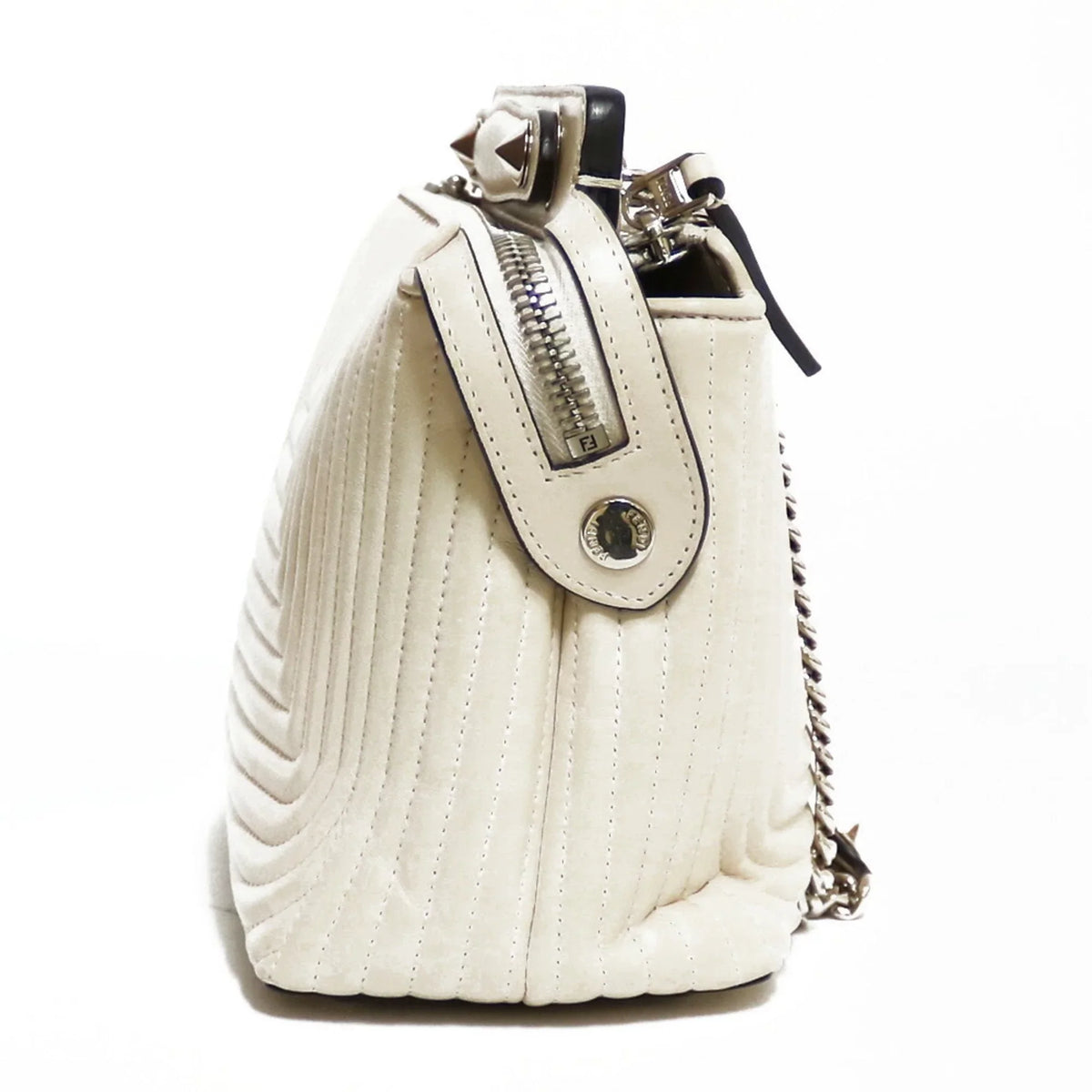 White Shoulder Bag Dot Pre-Owned (Fair) FENDI Ladies Ivory Com
