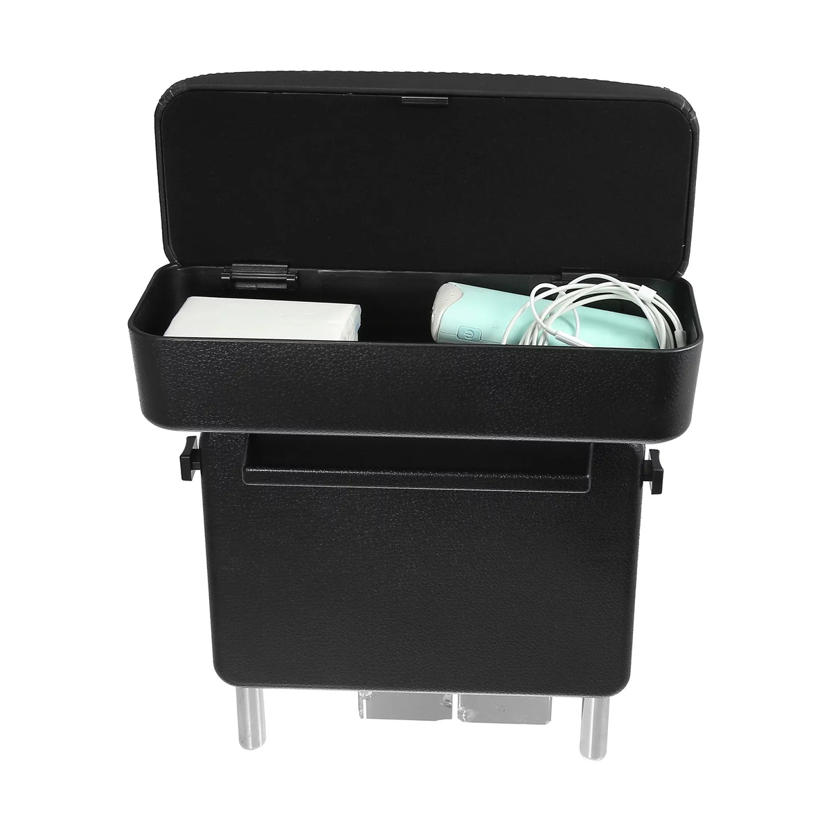 Leather Line Seat Box Black Adjustable Armrest Center Box Armrest with Storage Gap Black PU Organizer Car Armrest