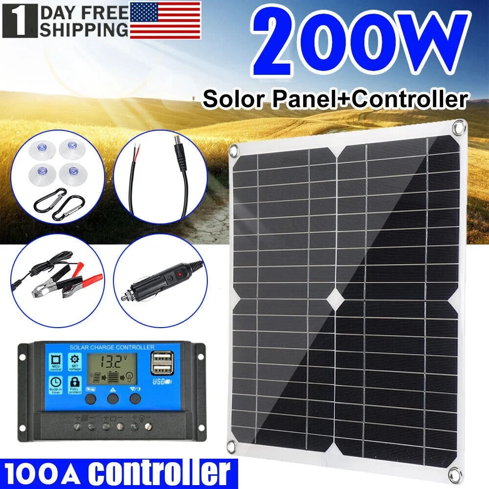 kit home outdoor solar charge car with MDHAND panel light solar camping controller charger 200W source emergency